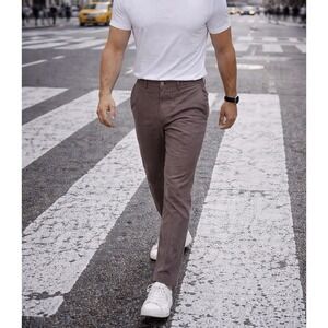 Spoke Linen Lights Men's Size 38 Build B Mauve Brown Linen Blend Trousers 38x30